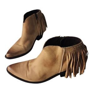 Old Gringo Women's Brown Ankle Boots Size 7.5 B‎ Fringe Boho Western Cowgirl